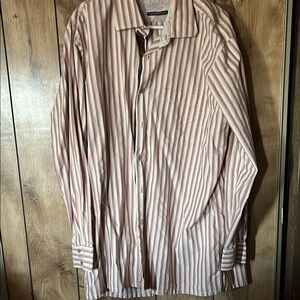 Source Unknown Red and White Casual Button Down Shirt